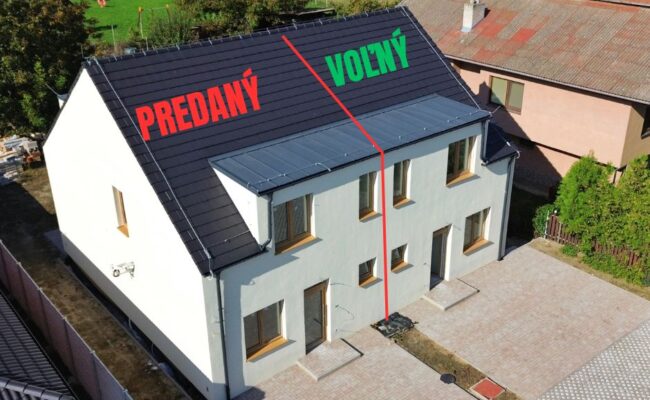 1 DOM VOĽNÝ!PREDAJ – moderný dvojdom – obec Močenok
