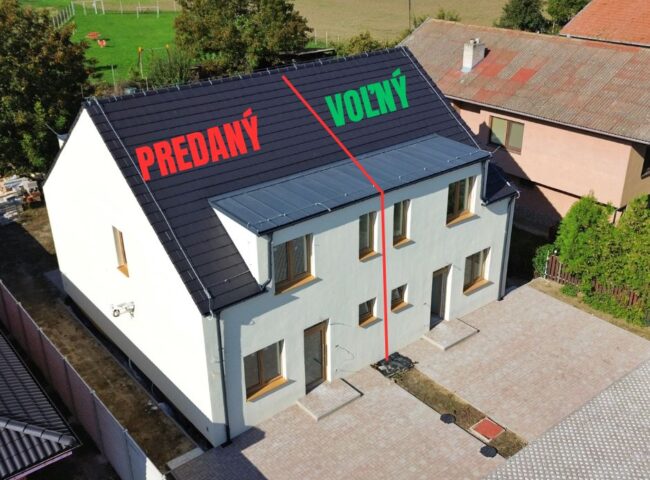 1 DOM VOĽNÝ!PREDAJ – moderný dvojdom – obec Močenok